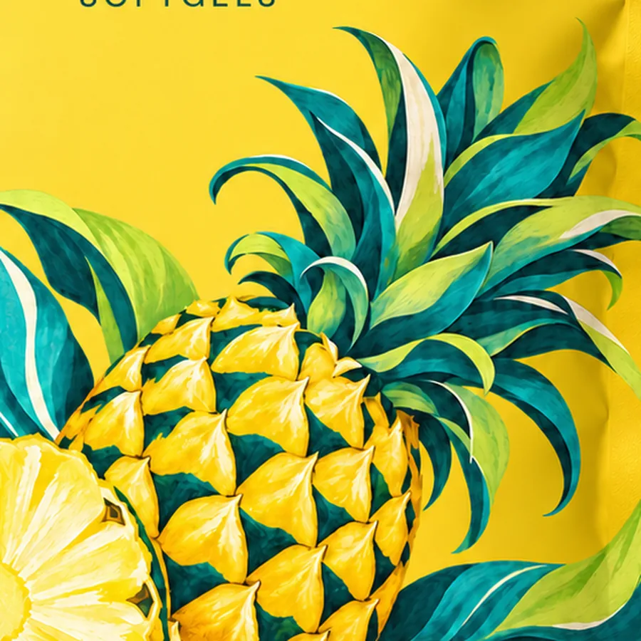 Leaf and pineapple square crop